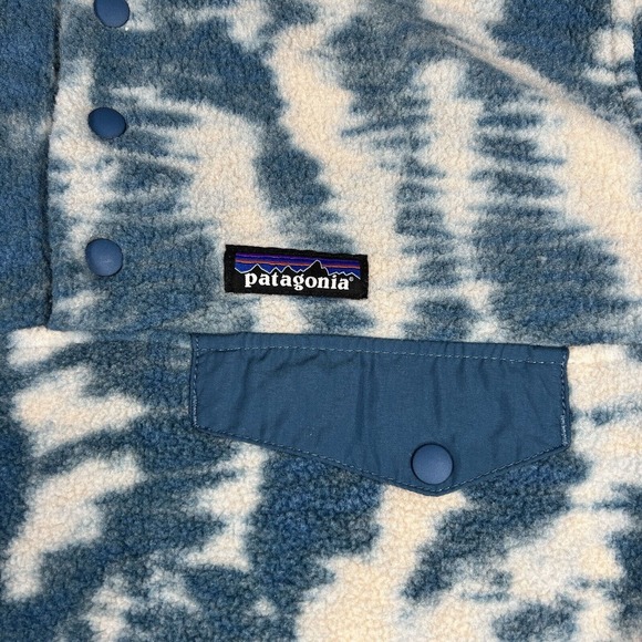 Patagonia Synchilla Snap-T Fleece Pullover Womens Small Tie Dye Wavy Blue - Picture 3 of 6